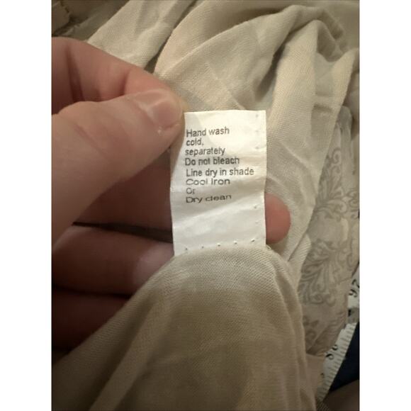 Angela made In Italy Top Blouse Flowy Fairy Boho Cream And Blue Oversized - Picture 8 of 8